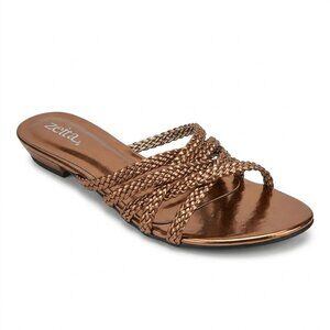 Metallic Bronze Braided Sandals